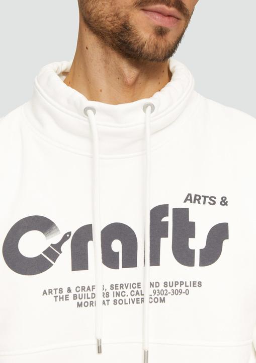 Produktbild S.Oliver Sweatshirt Sweatshirt mit Frontprint und Snood-Kragen (M)