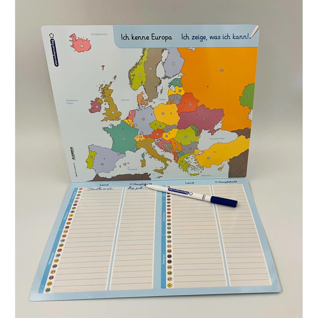 Ich kenne Europa - Länder und Hauptstädte - Lerntafel mit Stift, Schulbücher von Katrin Langhans