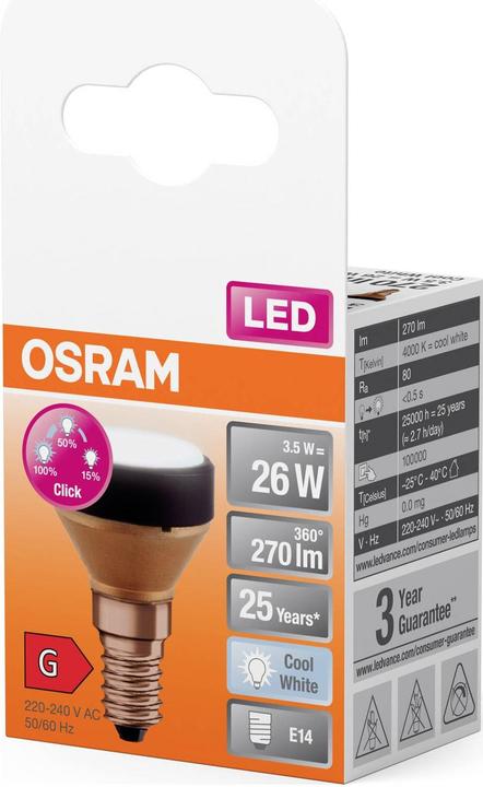 Image du produit Osram LED Designleuchte FLAT LAMP 3 STEP 3.5W 840 Frosted E14 Neutralweiss 4099854356865 (E14)