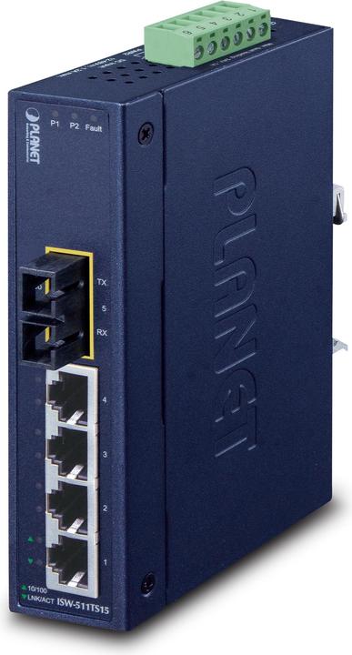 Produktbild Planet 4+1 100FX Port Single mode Industrial Ethernet (5 Ports)