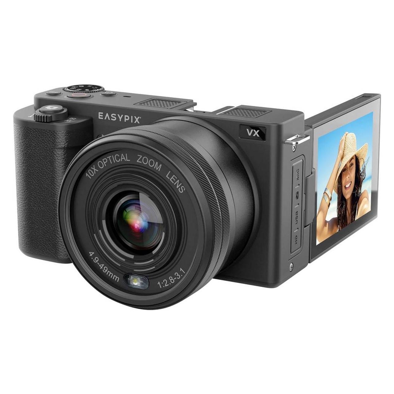 Easypix PowerPro VX6430 Flip Screen Die Smarte Bridgekamera Mit Ausklappbarem Screen (4.9 - 49 Mm, 8 Mpx), Kamera, Schwarz