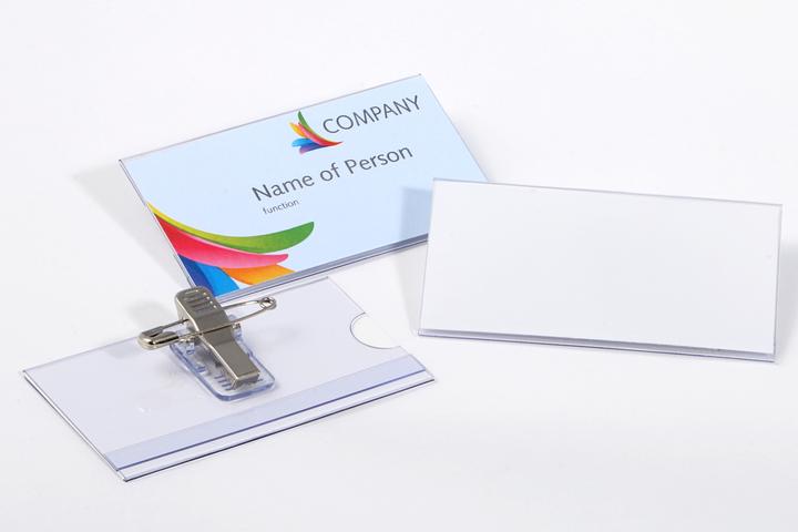 Image du produit Europel Étiquette de nom, avec pince combinée, 40 x 75 mm