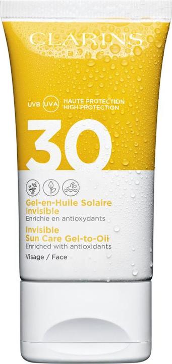 Clarins Sun - Gel-en-Huile Solaire Invisible Visage SPF30 (Sonnencreme Gesicht, SPF 30, 50 ml, 72 g)