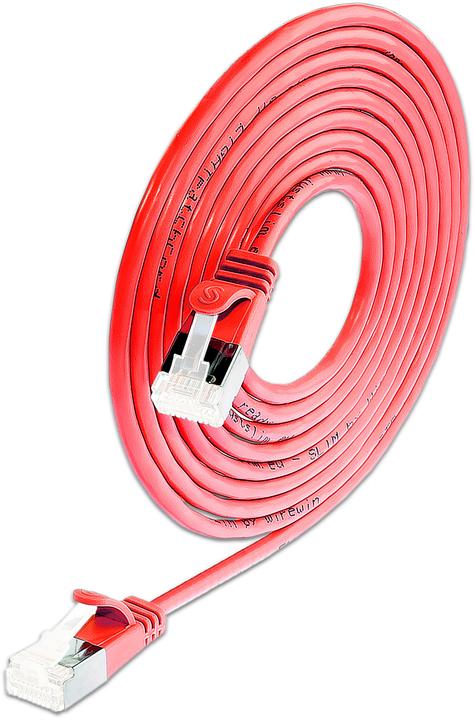Actual product image Wirewin Slim patch cable: U/FTP, 25cm, red (U/FTP, CAT6a, 0.25 m)