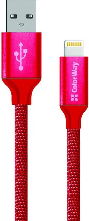 Produktbild Colorway Data Cable Apple Lightning Charging cable, Fast and safe charging Stable data transmission, Red, 1 (1 m)