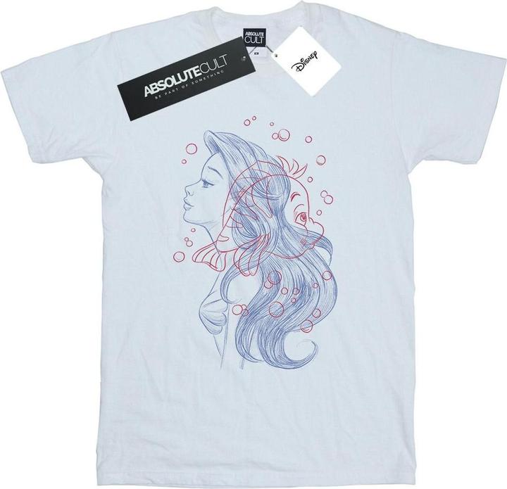 Immagine prodotto Disney Ariel Flounder Sketch Maglietta Ampia Donna (M)
