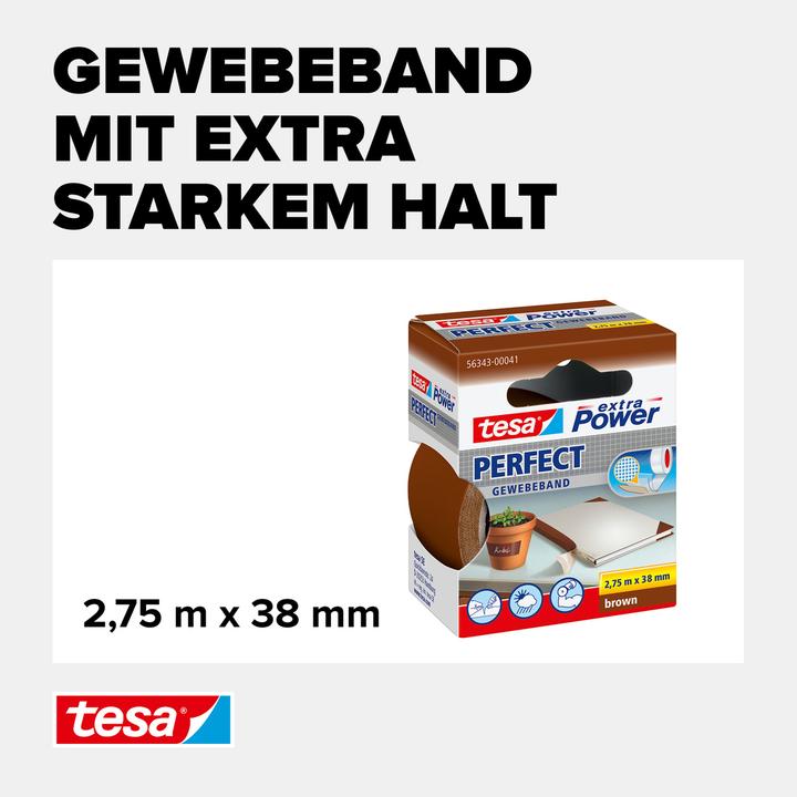 Actual product image tesa EXTRA POWER PERFECT fabric tape (38 mm)