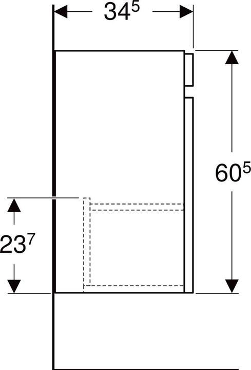 Produktbild Geberit Renova Plan Unterschrank für Handwaschbecken, 1 Tür, 43,5x66x34,5cm, 501903 (43.5 x 34.5 x 60.5 cm)