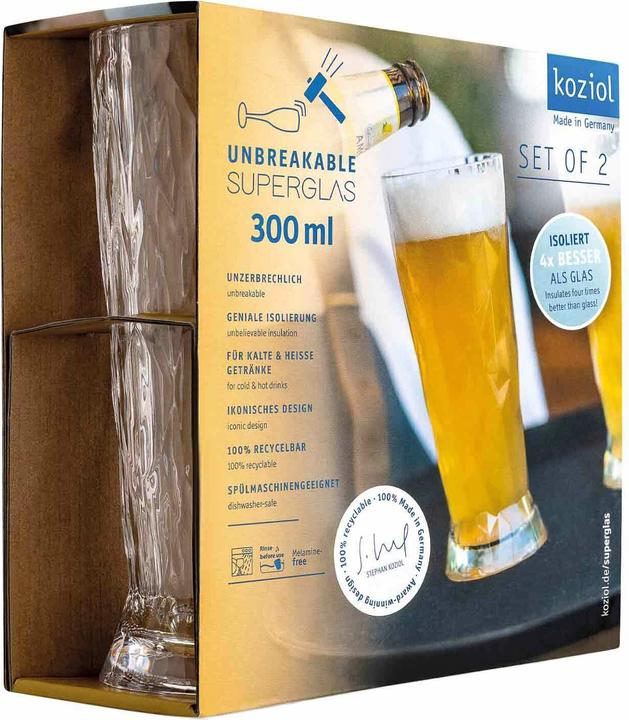 Produktbild Koziol Bierglas Superglas Club No. 10, 300 ml, 2 Stück (0.30 l, 2 x)