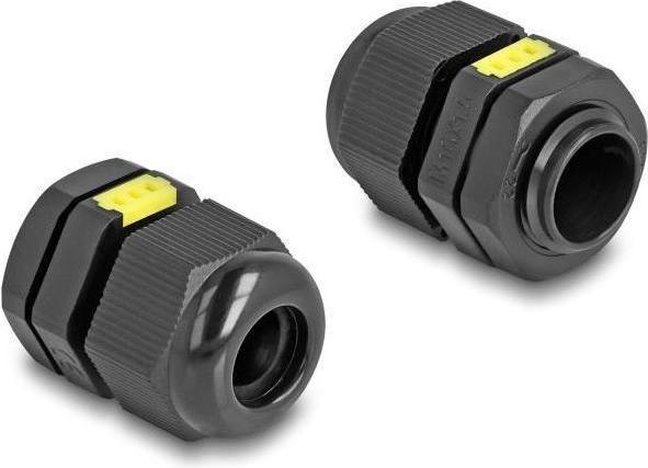 Actual product image Delock Cable gland M16with ventilation IP68 dust and waterproof black 2 pieces