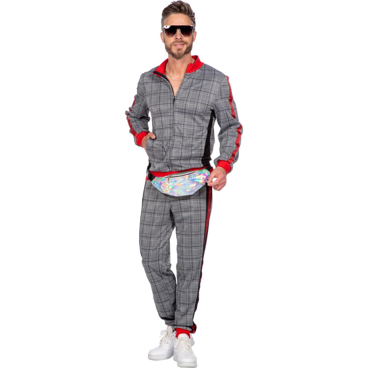 Metamorph Hipster Trainingsanzug grau-kariert (XXL)