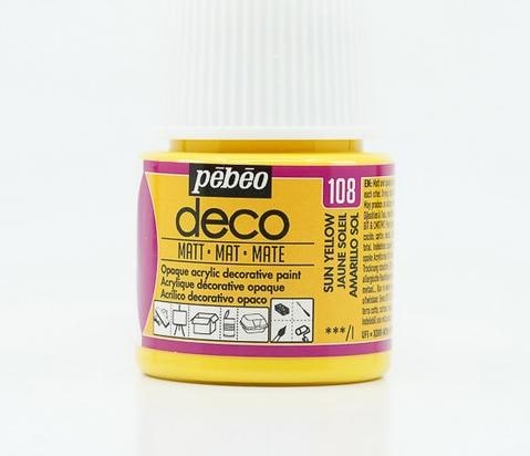 Productafbeelding Pebeo Deco Matte Acryl Kleuren (Zonnig geel, 45 ml)