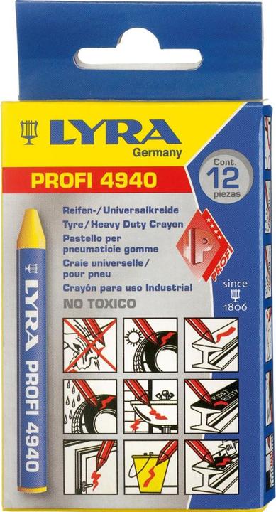 Produktbild Lyra Oliekridt 4940 gul 9,5x90mm pk á 12stk (12x)
