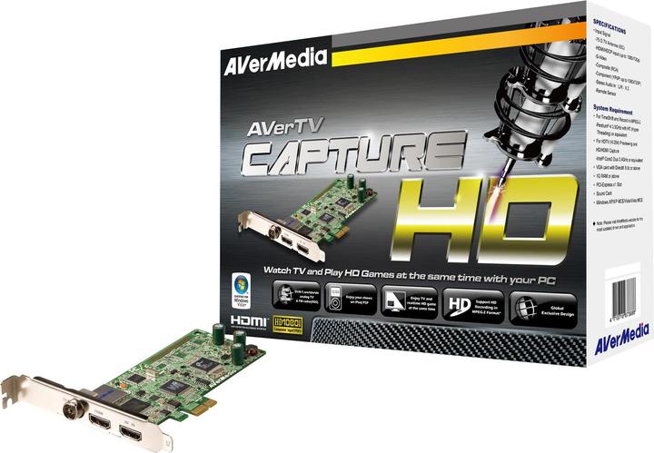 Actual product image AVerMedia AVerTV CaptureHD (PCI-E x1, PCI-E x4, PCI-E x8, PCI Express x2, PCI Express x8, PCI Express 2.1, analog TV signal, DVB-T)