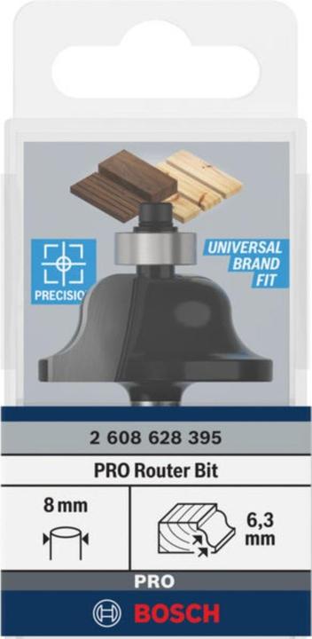 Image du produit Bosch Professional Zubehör Fraises à moulurer B, 8 mm, R1 6,3 mm, B 12,7 mm, L 17 mm, G 61 mm