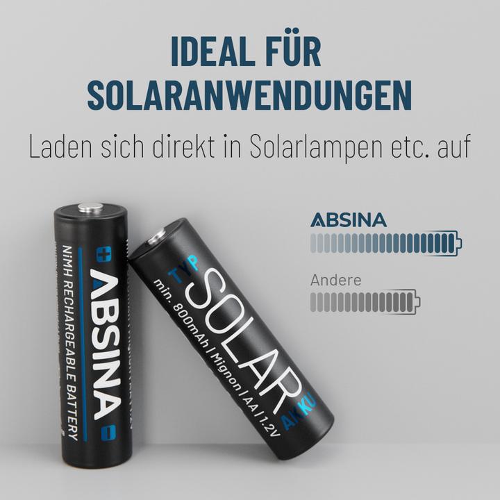 Immagine prodotto Absina Mignon (AA)-Akku NiMH 1.2 V 4 St. (4 pz., AA, 800 mAh)