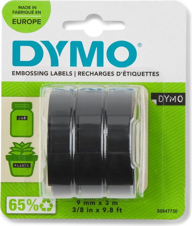 Dymo Prägeband 3D (0.90 cm, Schwarz)