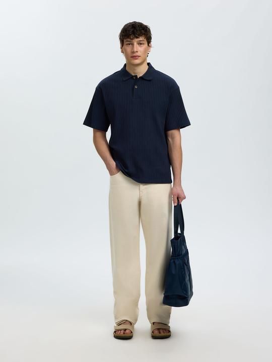 Produktbild Selected Geripptes Relaxed Fit Poloshirt (L)