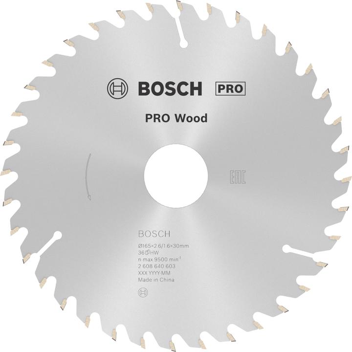 Actual product image Bosch Professional Zubehör PRO Wood circular saw blade, 165 x 2.6 x 30 mm