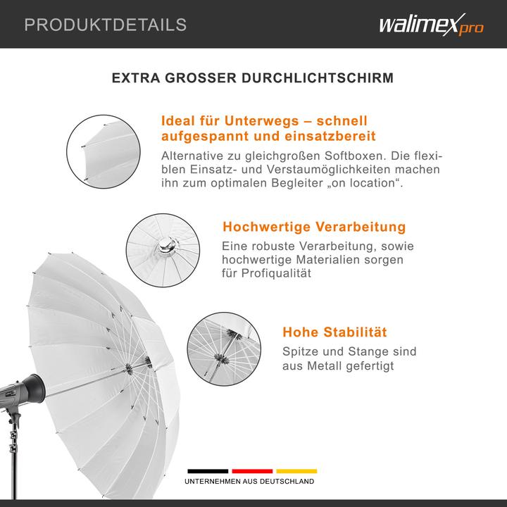 Produktbild Walimex Durchlichtschirm 180cm (Schirm, 180 cm)