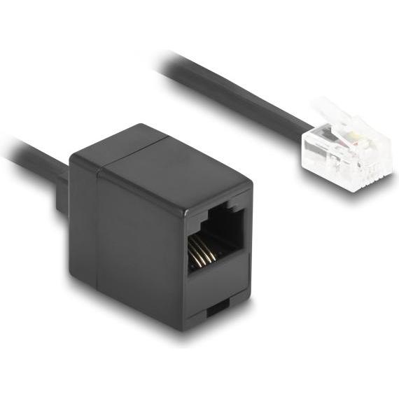 Delock Telefonkabel / Spiralkabel RJ11 Stecker zu RJ45 Buchs, Telefon Zubehör