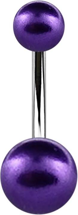Immagine prodotto Star Piercing Banana d'argento con due perline viola (senza ottone, Acciaio chirurgico 316L)