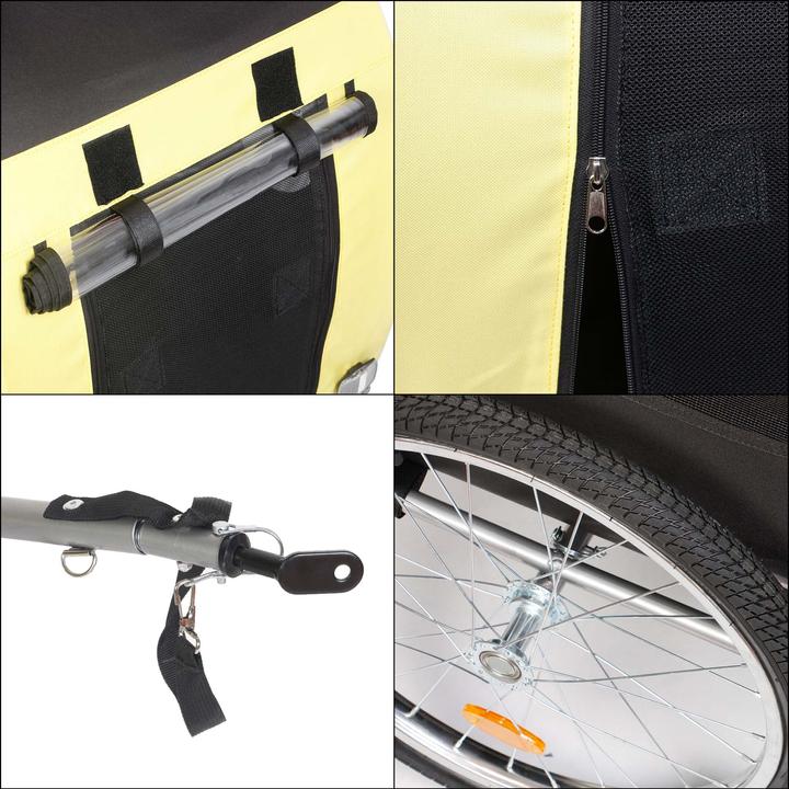 Produktbild Wiltec Hunde Fahrradanhänger Hundeanhänger Fahrrad Hundetransporter gelb-schwarz