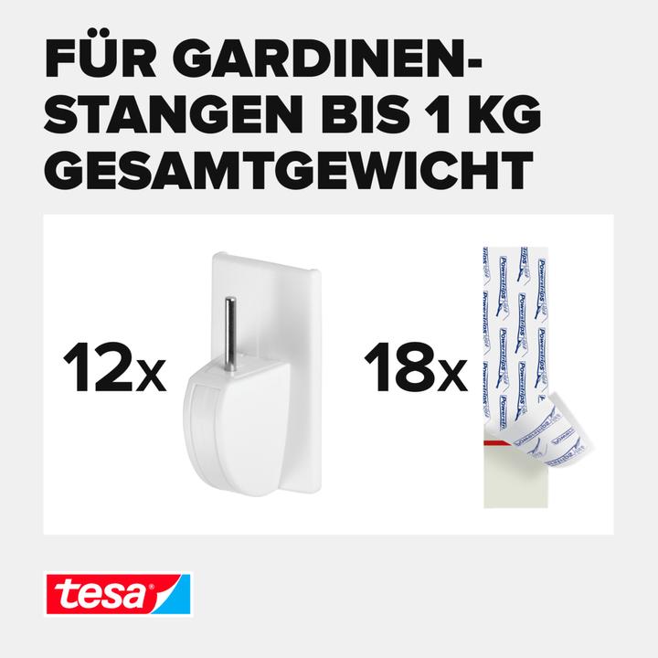 Image du produit tesa 3x Powerstrips Gardinenhaken 12 Haken
