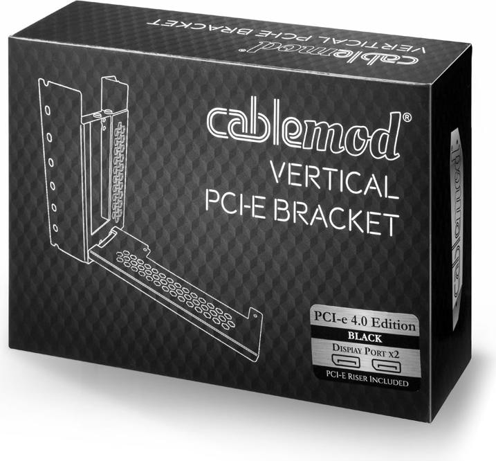 Produktbild CableMod Vertical PCI-e Bracket PCI-e 4.0 Edition, 2x DisplayPort - schwarz