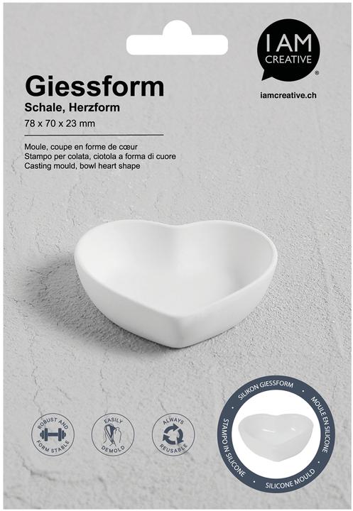 I Am Creative Stampo in silicone per ciotola alta a forma di cuore