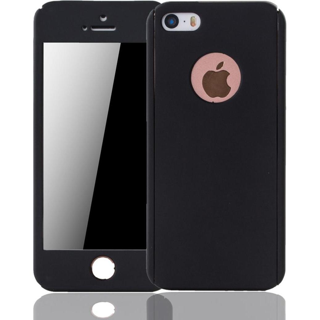 König Design Schutz Handy Hülle für Apple iPhone 5 / 5s / SE Case Cover Displayschutz Schwarz (Apple iPhone 5), Smartpho...