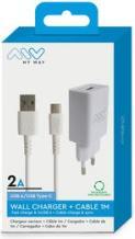 Produktbild My Way Myway Pack Chargeur Secteur 2a + Cable USB C 1m Blanc (12 W)