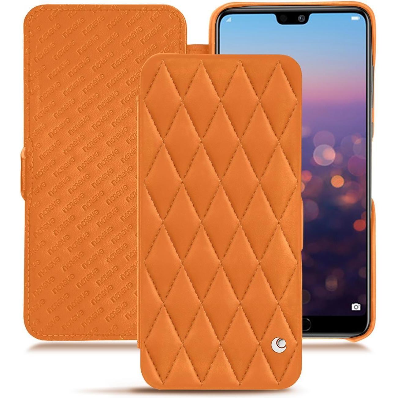 Thumbnail - Noreve Lederschutzhülle horizontal (Huawei P20 Pro), Smartphone Hülle, Orange