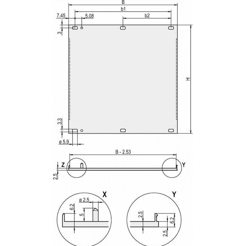 Schroff Frontblenden, Serverschrank Zubehör, Silber