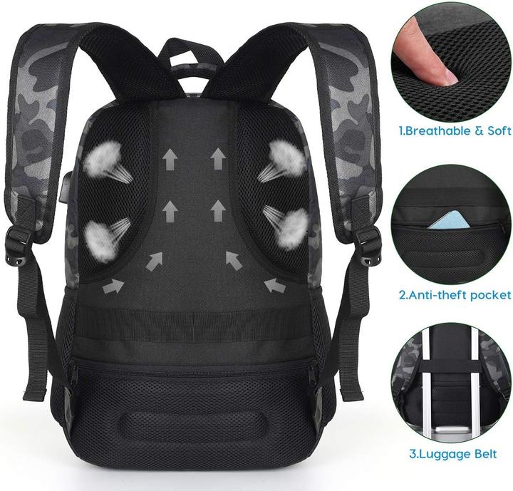 Produktbild Yamtion Laptop-Rucksack mit USB-Ladeanschluss (35 l)