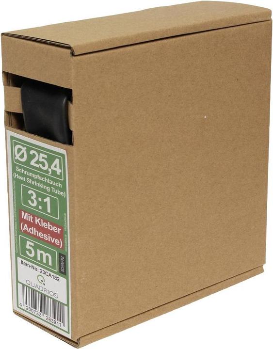 Quadrios 23CA182 Heat shrink tubing with adhesive black Shrink ratio:3:1 5 m (1x)