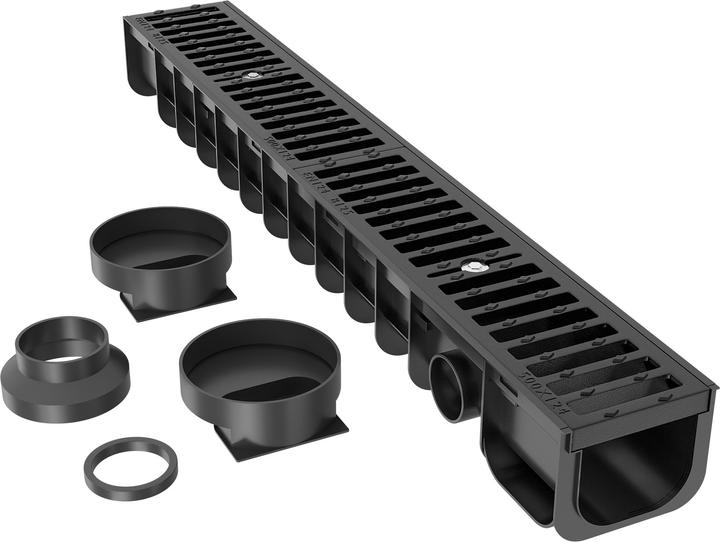 Produktbild Wiltec Entwässerungsrinne 1m Abdeckrost 12,5t Gusseisen Ablaufrinne Abwasserrinne