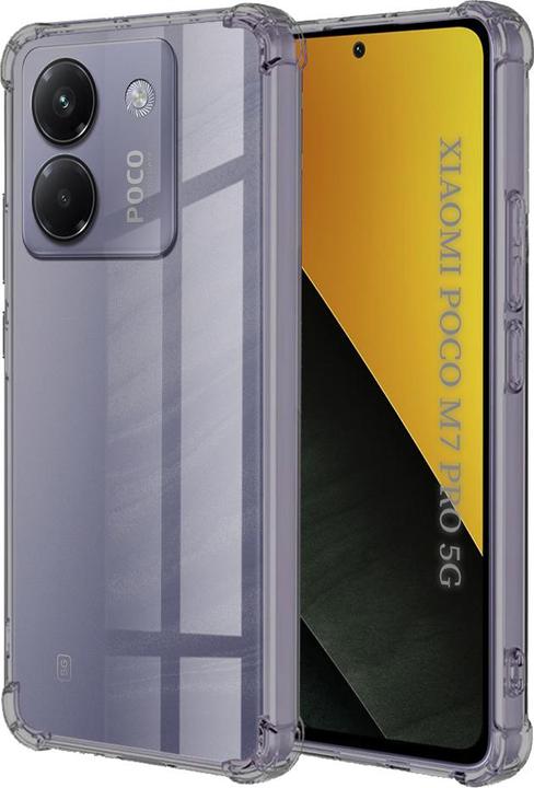 Actual product image Techsuit - Shockproof Clear Silicone - Xiaomi Poco M7 Pro 5G - Smoke Black (Xiaomi Poco M7 Pro)