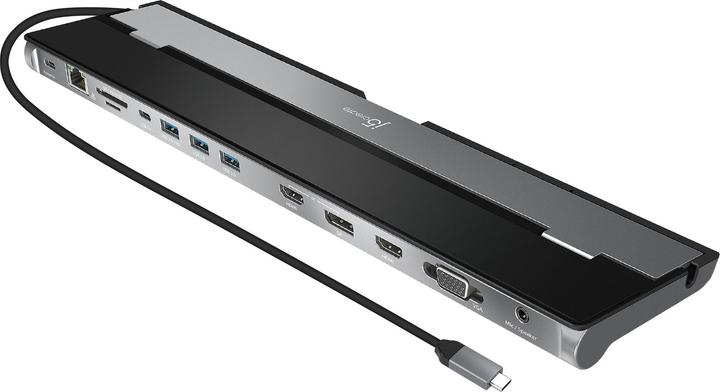 Actual product image j5Create Triple Display Dock (USB-C, USB-A, 12 ports)