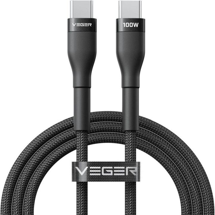 Produktbild Veger Cable Cable Typ C to Typ C PD 5A 100W CC05 1,5 m black (1.50 m, 100 W)