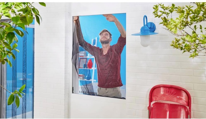 Image du produit tesa 3x moustiquaire STANDARD pour fenêtres, avec bande Velcro, sans perçage (110 x 130 cm)