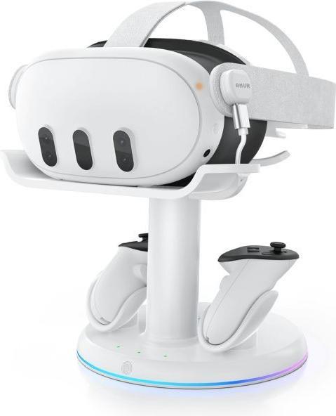 AMVR Meta Quest 3 & 3S RGB Magnetische Schnellladestation mit Controller Akkus