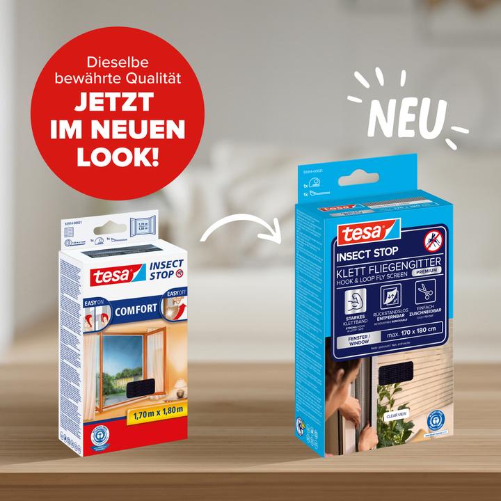 Actual product image tesa Insect screen COMFORT for windows, with Velcro tape, self-adhesive, without drilling (170 x 180 cm)
