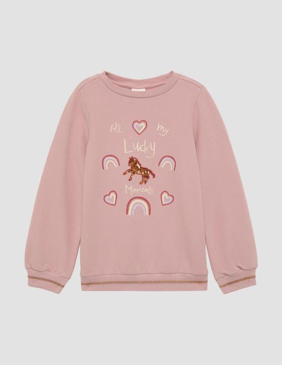 Produktbild s.Oliver Sweatshirt Weiches Sweatshirt mit Glitzer- und Pailletendetails (116, 122)