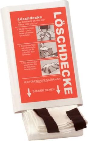 Actual product image Leina Fire blanket with pull-out straps DIN EN 1869