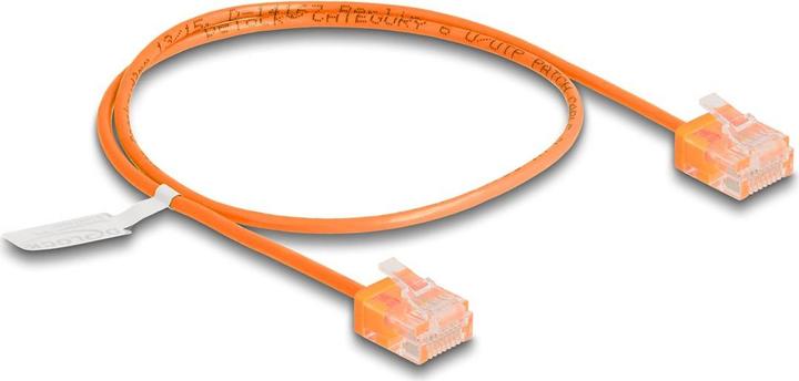 Produktbild Delock RJ45 Netzwerkkabel Cat.6 UTP Ultra Slim 0,5 m orange (U/UTP, CAT6, 0.50 m)
