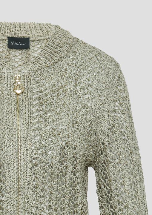 Produktbild S.Oliver Strickjacke Blouson aus Ajourstrick mit Pailletten (S)