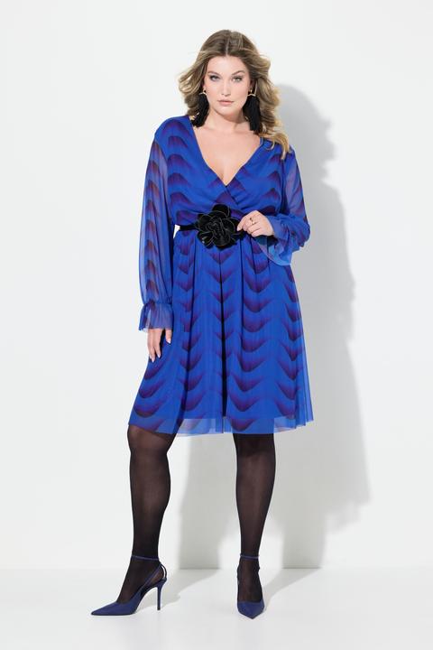 Produktbild Miamoda Kleid, A-Linie, Mesh mit Alloverdruck, Langarm (52)