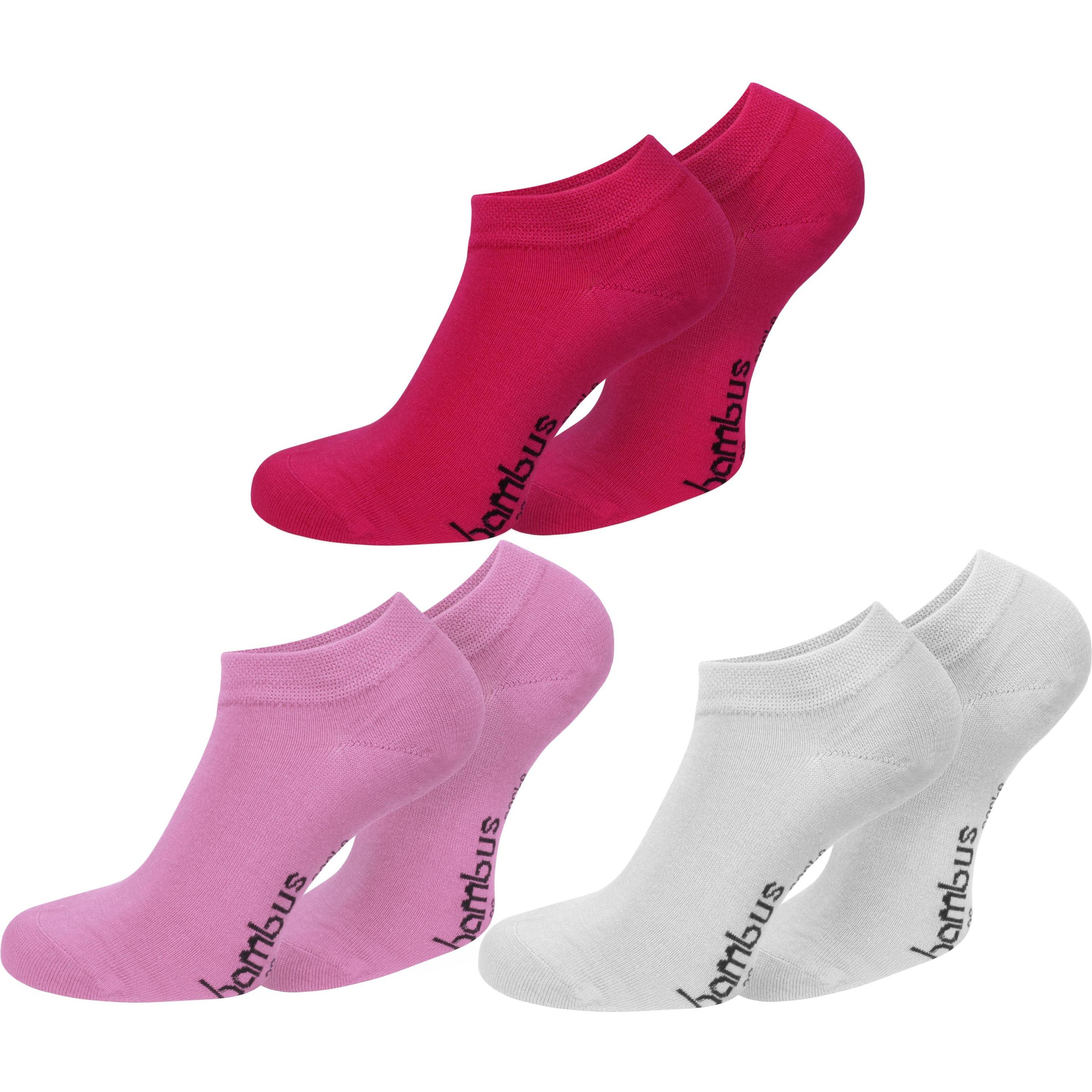 Normani, Herren, Socken, 6 Paar Bambus-Gesundheitssocken Sneakers, Rosa, (6er Pack, 39 - 42)
