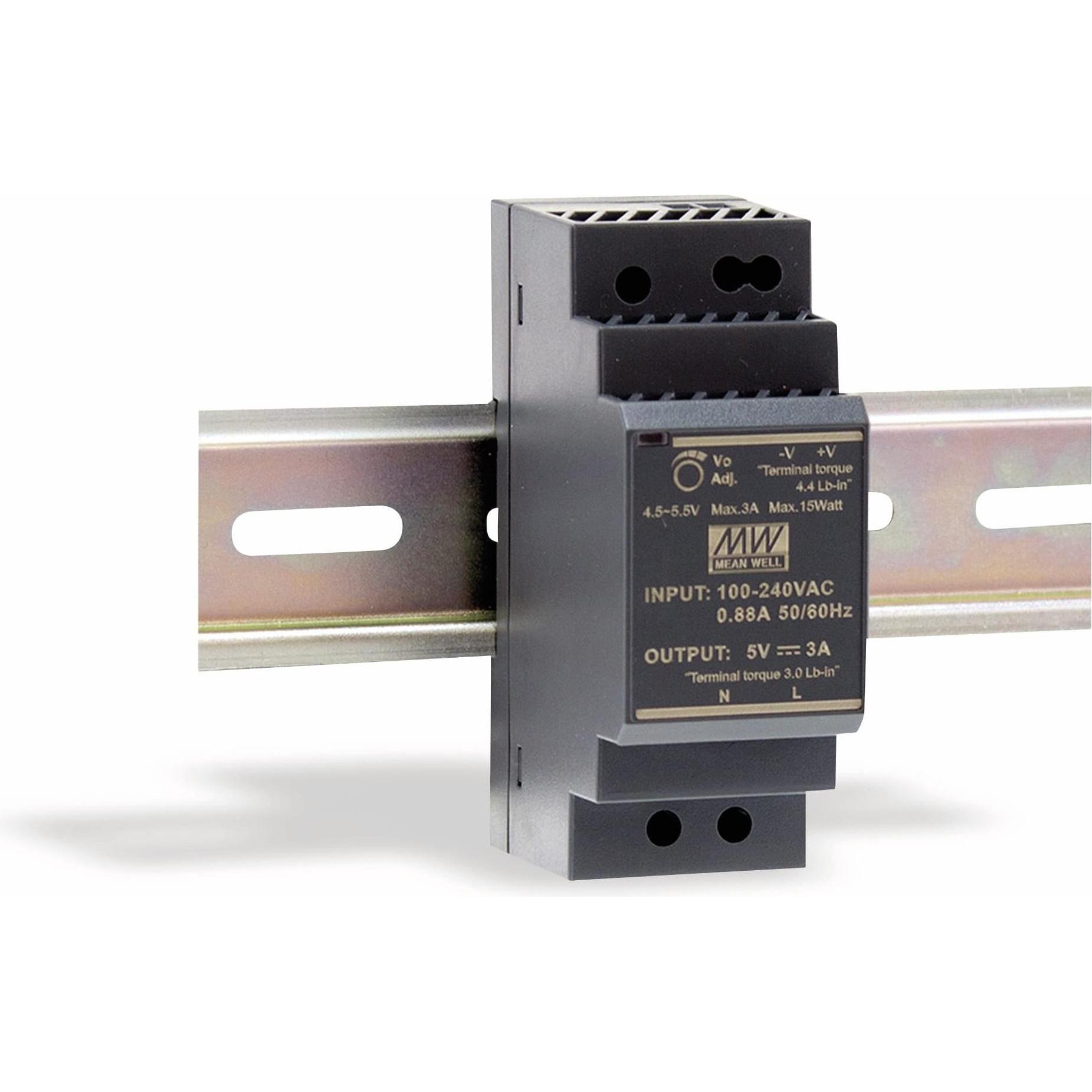 MeanWell, Systemstromversorgung, MEAN WELL Hutschienen-Schaltnetzteil HDR-30-15, 15 V-/2 A